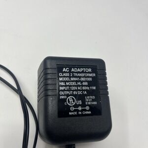 AC Adaptor Class 2 Transformer Model MW41-0601000 HL-888 6v DC 1A 120v 60hz 11w